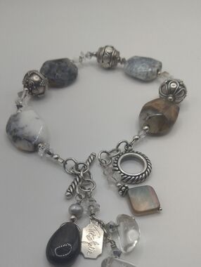 Tres Jolie Natural Gem Stone Charm Bracelet